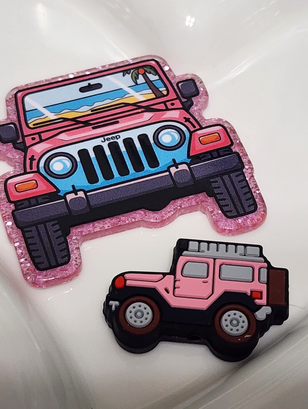 Beach SUV Flatback Focal Bead Badge Keychain Crafts Beaded‎ Pen Magnet Bag Clip